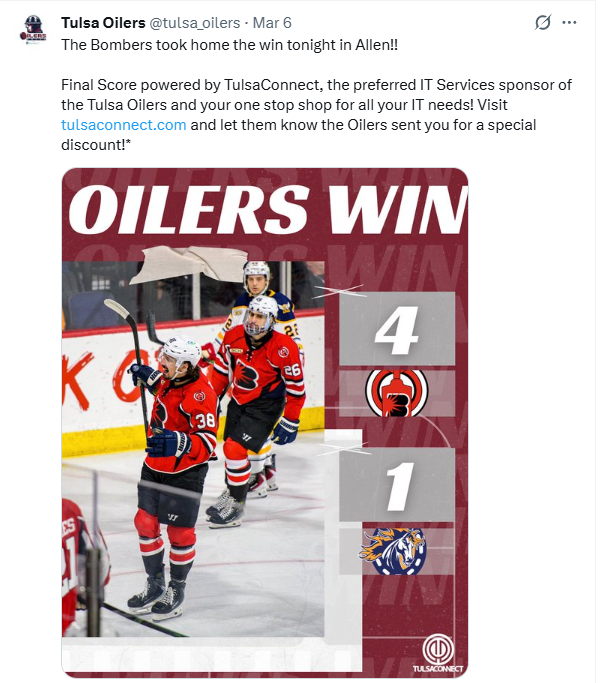 Tulsa Oilers - X Post - 1